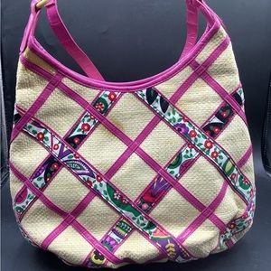 Vera Bradley Viva La Vera Straw Hobo Tote Retired